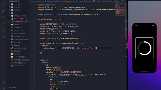 Donut Chart | React Native | ReAnimated 2 | SVG | CeylonIQApps смотреть онлайн