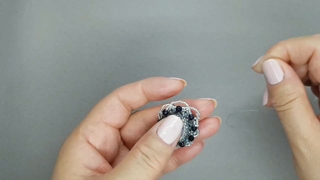 Оплетение Кабошона бисером.  Мастер Класс. Cabochon Braiding Beaded. Master Class! Часть 3