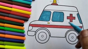 Как нарисовать Скорую Помощь/Рисунок раскраска Скорая Помощь. How to draw an Ambulance.