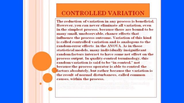 distinguish between controlled and uncontrolled variation смотреть онлайн