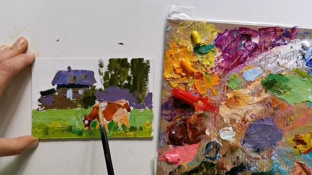 Мастер класс по живописи рисуем деревенский пейзаж. Основы живописи для начинающих смотреть онлайн