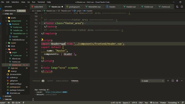 #21 html template convert  into vue app  part-2 | Home Page Setup