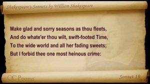 Sonnet 019 by William Shakespeare