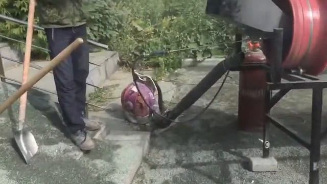 Барабанная сушилка песка и щебня.