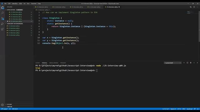 Javascript:Interview#09: How to Implement Singleton Pattern in Javscript | ES6 | ES2019 ?