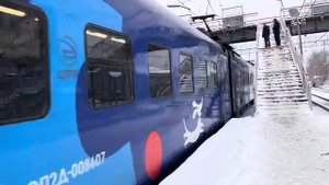”Зимний красавец” ЭП2Д-0086 ”Рэкс” экспресс сообщением Москва(Курский вокзал)-Серпухов.