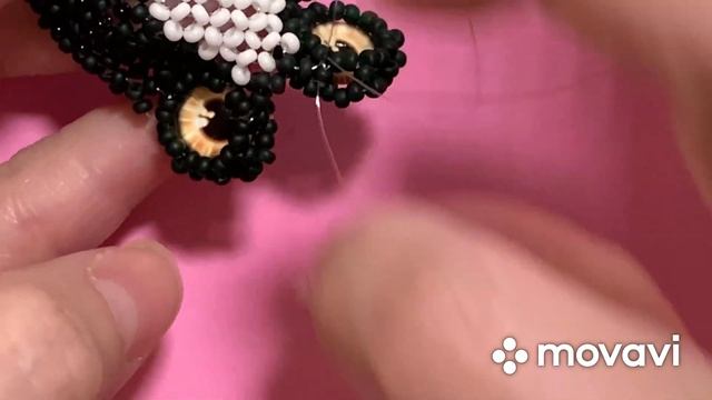 2 часть Французский бульдог #амигурумиизбисера вариант голова с кабошонами #кабошон #подпишись #рек