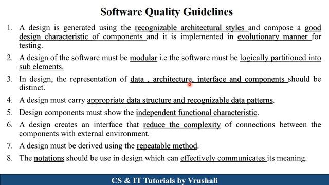 SE 21 : Software Design | Quality Guidelines & Attributes with Examples