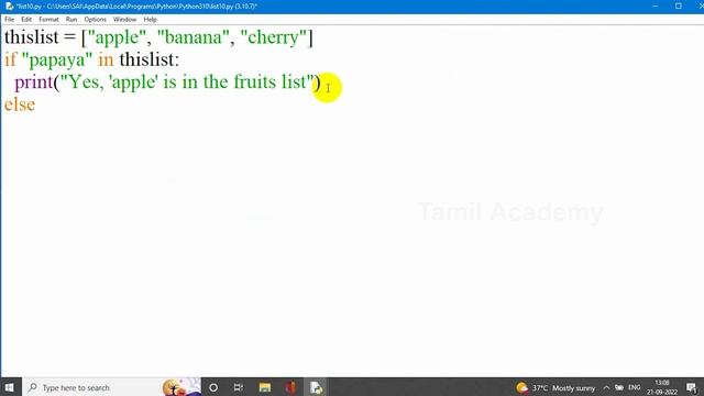 Learn Python - Part 9 | List Concept  in Python Detailly Explained in Tamil | தமிழ் அகாடமி