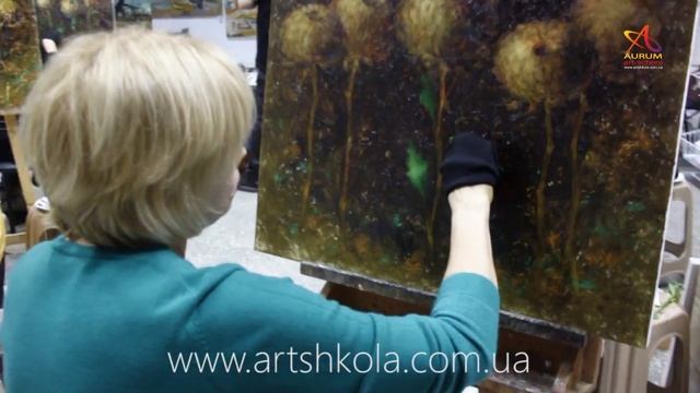Мастер класс живописи Елены Ильичевой - Хризантемы