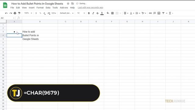 How to Add Bullet Points in Google Sheets смотреть онлайн