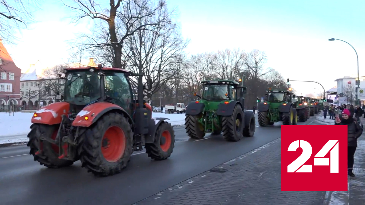 Немецкие фермеры заблокировали главные дорожные артерии страны - Россия 24