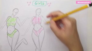 ? I DRAW FEMALE BODIES | Easy Body Poses Drawing ✏️