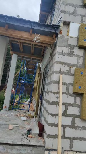 СФТК Мокрый Фасад, утепление фасадов газобетонного дома минеральной ватой Rockwool. Утепление стен