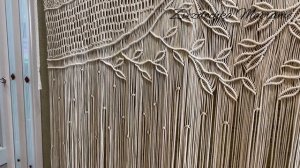 Обзор штора макраме горы реки поля и листики