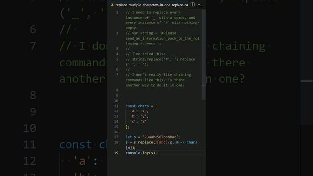 javascript - Replace multiple characters in one replace call