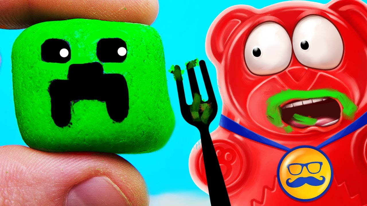 Желейный медведь Валера в ЧЕЛЛЕНДЖЕ "Съесть майнкрафт" [Видео для детей] [Познаватель] смотреть онлайн