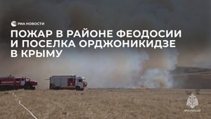 Пожар в районе Феодосии и поселка Орджоникидзе в Крыму
