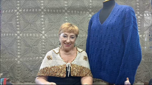 Мужской свитер с рельефными ромбами. Мастер-класс по вязанию крючком от О. С. Литвиной.