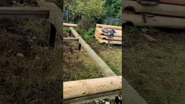 Завершил сруб бани | Осталось немного #моябаня #банянадаче #банясвоимируками #строительствобани