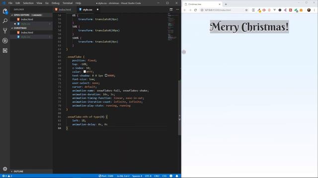 How to create a Christmas tree with html5 and css3 animations?