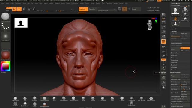 Mirroring in Zbrush and Fixing symmetry смотреть онлайн