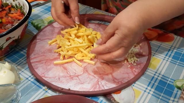 Быстрый рецепт - САЛАТ БАХОР. Вкусный салат из простых продуктов.