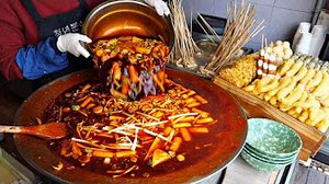Острый красный соус! вкусный ттокпокки - острый рисовый пирог / корейская уличная еда