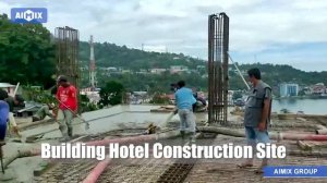 Aimix Стационарный Электрический бетононасос ABT30C работает в Папуе, Индонезии