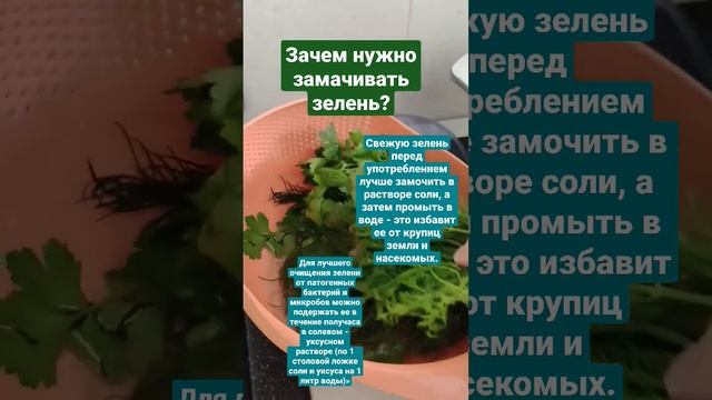 Перед употреблением важно замочить зелень, знаете почему? подробнее увидите посмотрев видео✅