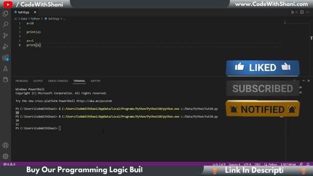 What is Assignment Operator in Python ? | How to Use Assignment Operator ? | CodeWithShani