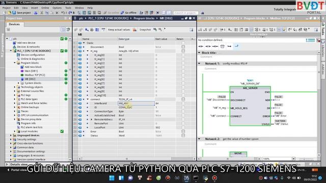 GỬI DỮ LIỆU TỪ PYTHON QUA PLC S7-1200 SIEMENS | PYTHON - PLC SIEMENS | HOW TO TRANSFER DATA смотреть онлайн