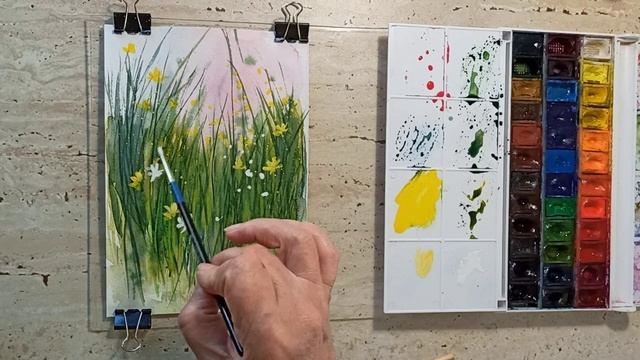 ПОЛЕВЫЕ ЦВЕТЫ / МАСТЕР КЛАСС ЖИВОПИСИ / АКВАРЕЛЬ /ГУАШЬ/