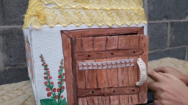 Мастер-класс по созданию домика (хатинки) из коробки в украинском стиле смотреть онлайн