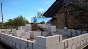 Постройка гаража на месте демонтированного сарая | Пристрой из газобетона.