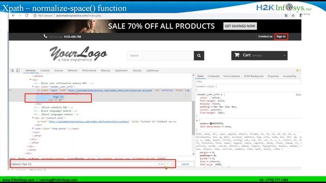 Selenium Interview Questions And Answers | How To Use Normalize Space In XPath | H2kinfosys