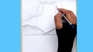 How to Draw a simple Landscape - Easy Pencil Drawing