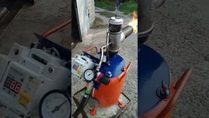 Горелка Бабингтона своими руками. Горелка на отработке. Отопление.