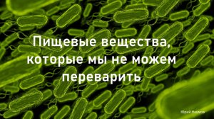 Пищевые вещества, которые мы не можем переварить