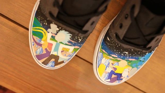 Роспись кед акрилом. Кеды Рик и Морти. смотреть онлайн