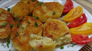 Картофельные котлеты с ветчиной. Готовим вкусно и быстро.