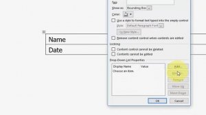 MS Word: How to Create Drop Down List of Date Calendar & Name