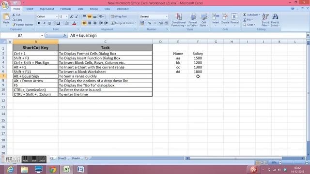 Excel Shortcuts - Top 10 Keyboard Shortcuts in Excel