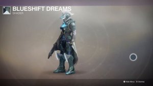 Destiny 2 Titan with Virtuous Ornaments and Blueshift Dreams Shader