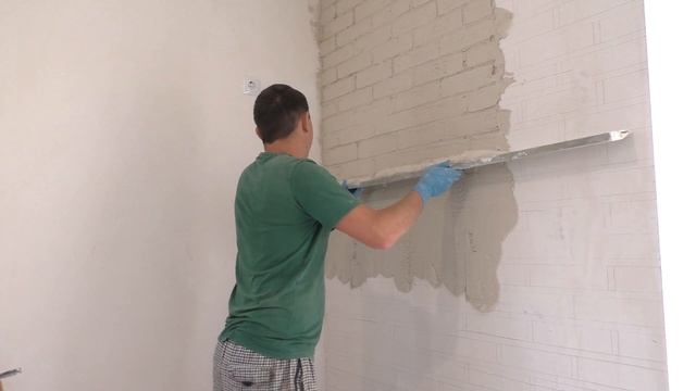 Стена под кирпич из гипсовой штукатурки, своими руками.