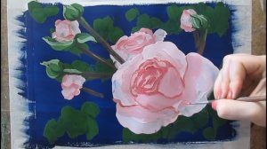 Видео урок Рисуем Розу гуашью #Dari Art