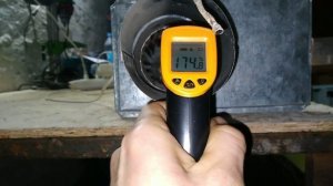 Тест тепловентилятора 300W, из карбонового кабеля, в гараже.