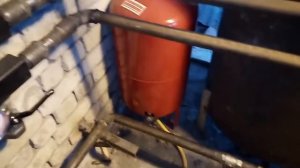 котельная на дровах и отработанном масле. обвязка с самодельной буферной ёмкостью.