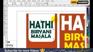 Learn Biryani Masala packaging design in corel draw with Amir Academy-Product Packaging