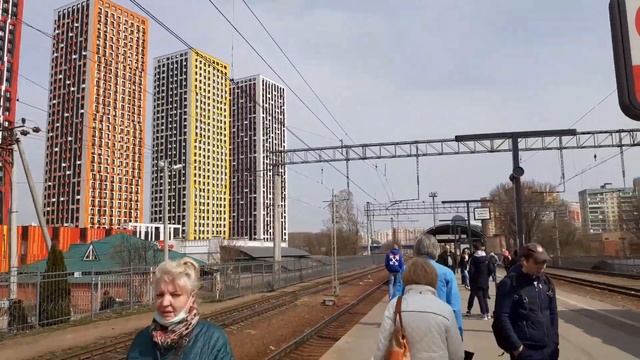 Красногорск 3780 станция МЦД D2 Павшино весна день смотреть онлайн